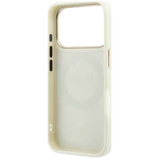Guess Peony 4G Small Logo MagSafe Θήκη iPhone 18 Pro Beige
