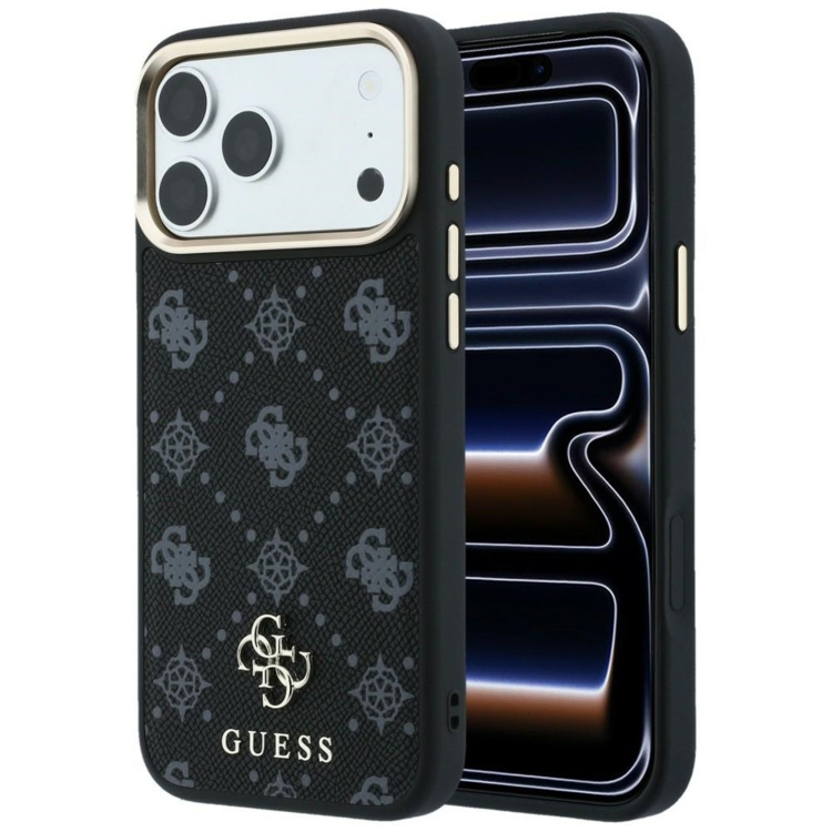 Guess Peony 4G Small Logo MagSafe Θήκη iPhone 18 Pro Μαύρη