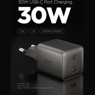 Spigen GaN Φορτιστής Τοίχου USB-C 30W Gunmetal
