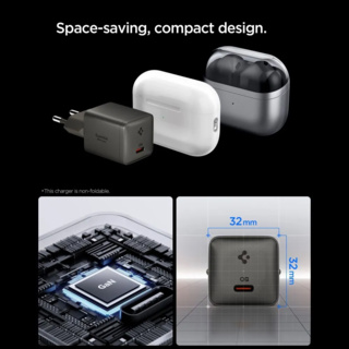 Spigen GaN Φορτιστής Τοίχου USB-C 30W Gunmetal